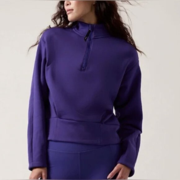 Athleta Tops - Athleta Altitude Polartec Half Zip Pullover Sweatshirt Noble Blue Purple S